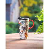 Evergreen Chicken Collage Ceramic Travel Cup with Box - 17 oz.