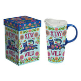Evergreen "Stay Wild" Ceramic Travel Mug