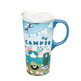 Evergreen Happy Camper Ceramic Travel Mug