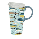 Evergreen Big Fish Ceramic Travel Mug