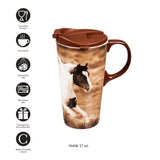 Cypress Home Realistic Horse Ceramic Travel Mug