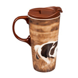 Cypress Home Realistic Horse Ceramic Travel Mug