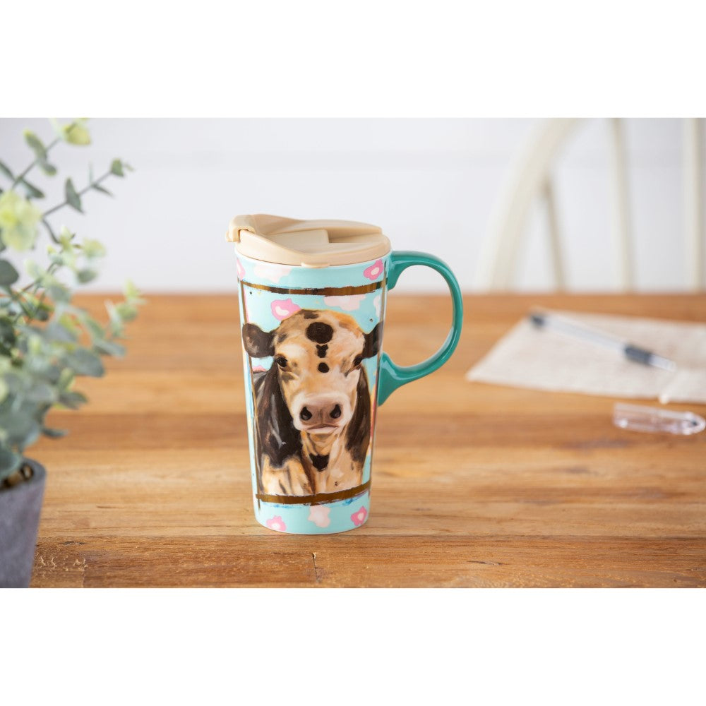 Evergreen Myrtle Ceramic Travel Mug