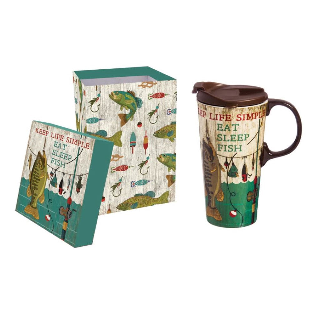 Evergreen "Keep Life Simple" Ceramic Travel Mug