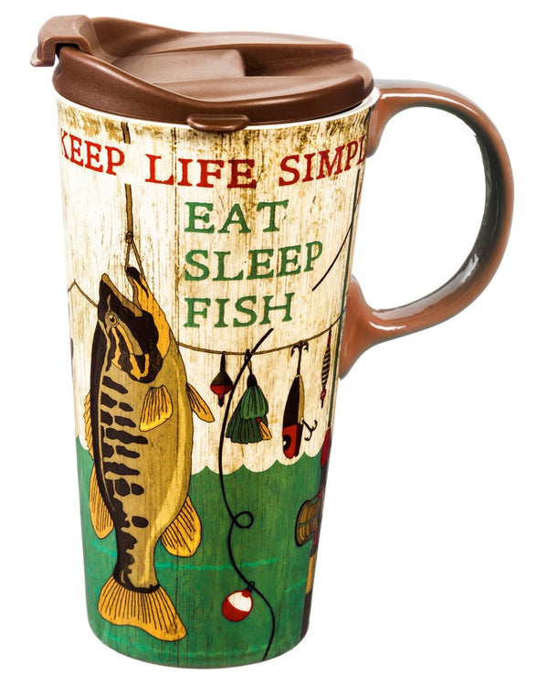 Evergreen "Keep Life Simple" Ceramic Travel Mug