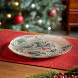 Evergreen Joyful Traditions Holly and Berries Glass Dinner Plate
