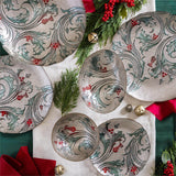 Evergreen Joyful Traditions Holly and Berries Glass Dinner Plate