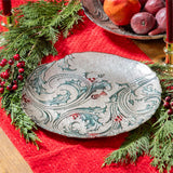 Evergreen Joyful Traditions Holly Glass Serving Plate