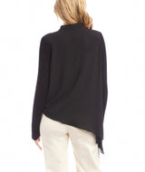 Karen Kane Womens Contrast Double Layer Wrap Top