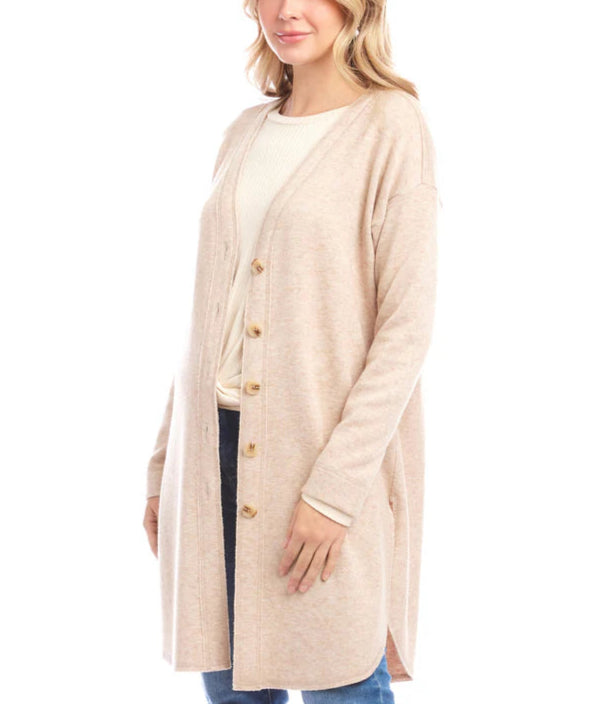 Karen Kane Womens Long Sleeve Shirttail Cardigan