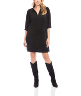 Karen Kane Womens Faux Suede Puff Sleeve Dress