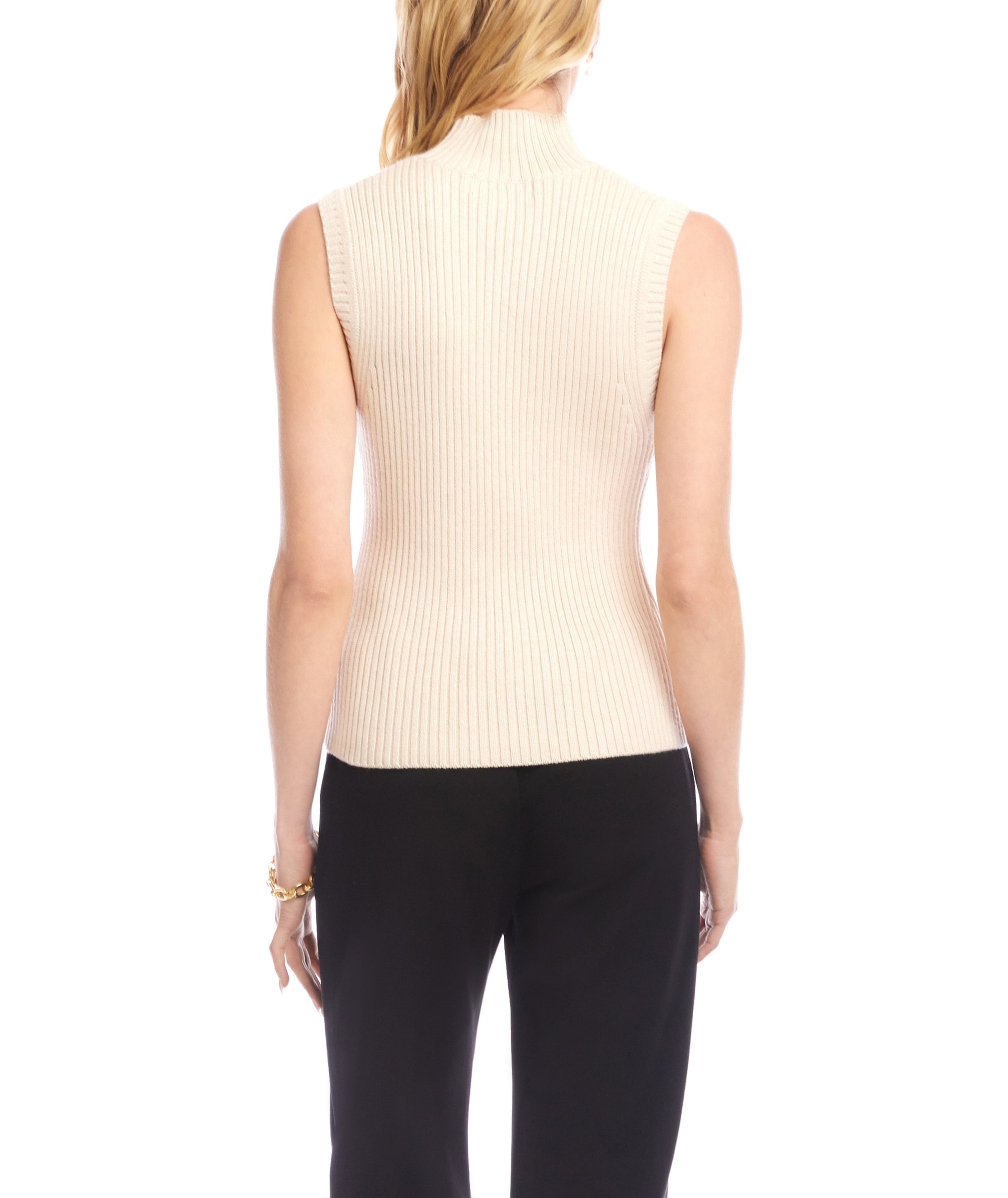 Karen Kane Womens Ribbed Turtleneck Sweater Tank