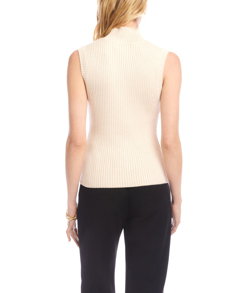 Karen Kane Womens Ribbed Turtleneck Sweater Tank