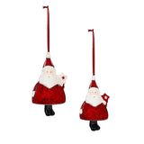 Evergreen Traditional Santa Ceramic Ornament - Set of 2