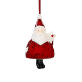Evergreen Traditional Santa Ceramic Ornament - Set of 2