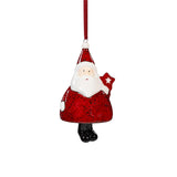 Evergreen Traditional Santa Ceramic Ornament - Set of 2