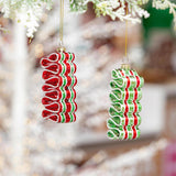 Evergreen Baking Spirits Bright Peppermint Ribbon Glass Ornament