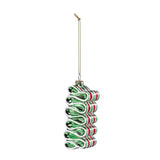Evergreen Baking Spirits Bright Peppermint Ribbon Glass Ornament