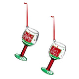 Evergreen Christmas Vacation Wine Glass Ornament