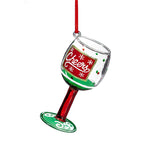 Evergreen Christmas Vacation Wine Glass Ornament