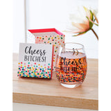 Evergreen Cheers Bitches Stemless Wine Glass with Box - 17 oz.