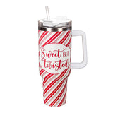 Evergreen Baking Spirits Bright Sweet But Twisted Stainless Steel Canyon Cup with Straw Tumbler