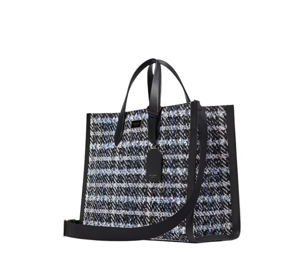 Kate Spade Manhattan Plaid Tweed Large Tote Handbag – ShopCGX