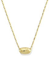 Kendra Scott Elisa Riveted Gold Short Pendant Necklace - Dark Brown Hawk's Eye