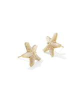 Kendra Scott Parker Starfish Gold Stud Earrings - Natural Mother Of Pearl