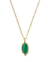 Kendra Scott Dani Stepped Frame Gold Long Pendant Necklace - Malachite