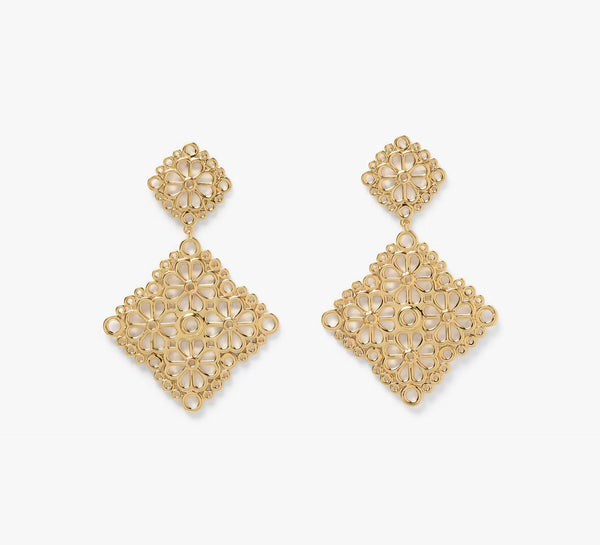 Kate Spade Spade Flower Lace Drop Earrings - Gold