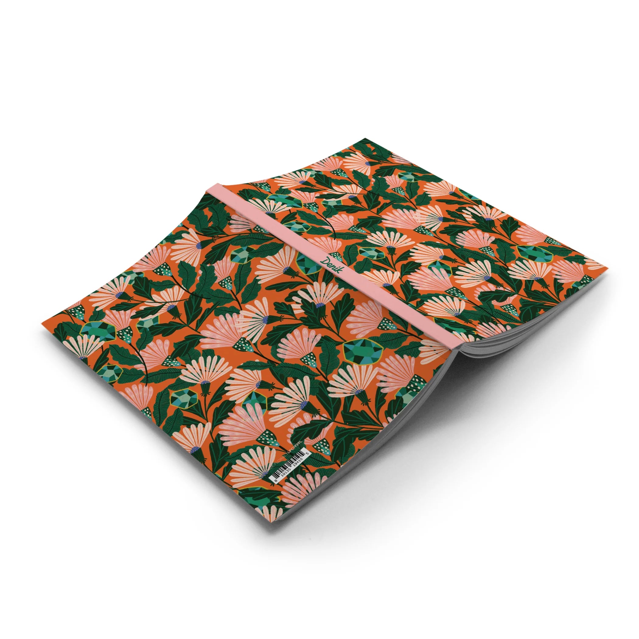 Denik Orange Floral Classic Layflat Journal Notebook