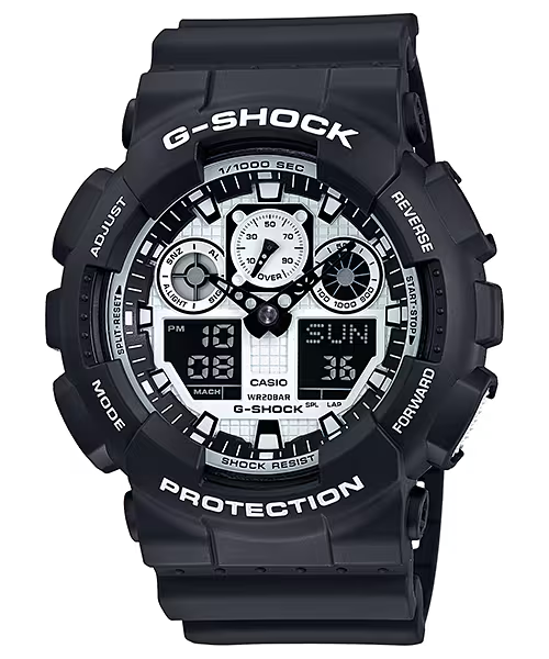 Casio Mens G-SHOCK GA100BW-1A Analog Digital Watch