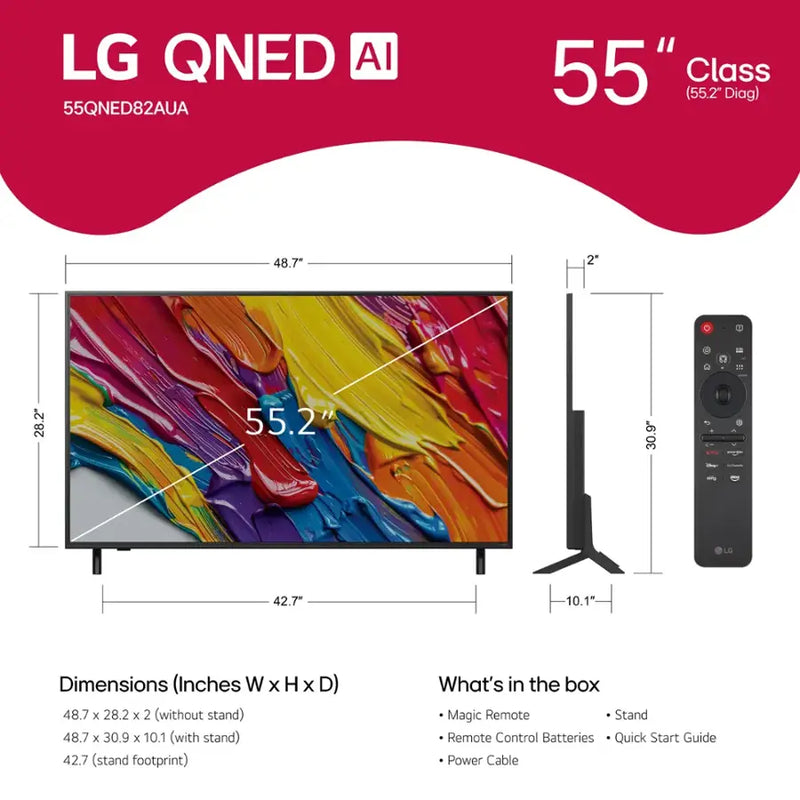 LG 55" Class 82A Series QNED AI 4K UHD Smart webOS TV