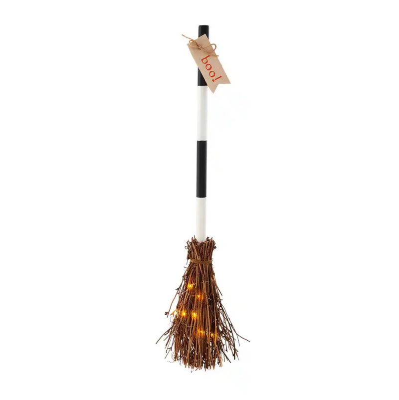 Mud Pie Boo Light Up Broom Decor