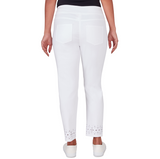 Ruby Rd. Womens Spring Breeze Rhinestone Hem Denim Ankle Pants