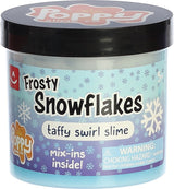 Aurora Poppy Slime Co.  Frosty Snowflakes Taffy Swirl Slime