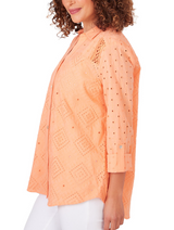 Ruby Rd. Womens Woven Diamond Cotton Top