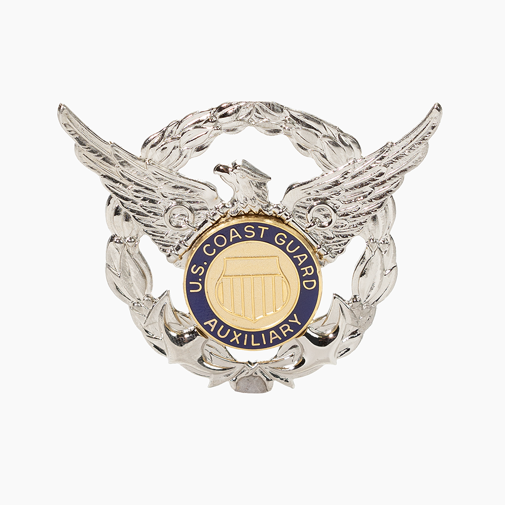 Vanguard CG Aux Cap Device REG Silver/Gold BL Eagle with Wreath-MTD Blue Band
