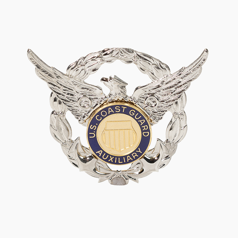 Vanguard CG Aux Cap Device REG Silver/Gold BL Eagle with Wreath-MTD Blue Band