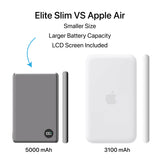 phonesuit Elite Mag Slim LCD - MagSafe Wireless iPhone Battery Pack & Portable Pocket Charger - 5,000 mAh