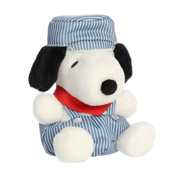 Aurora Peanuts Palm Pals 5" Train Engineer Snoopy Plush Toy