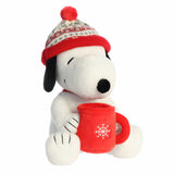 Aurora Peanuts Winter Hat Snoopy With Mug 12" Plush Toy