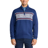 IZOD Mens Holiday 5-GG Fair Isle Quarter Zip Pullover Sweater