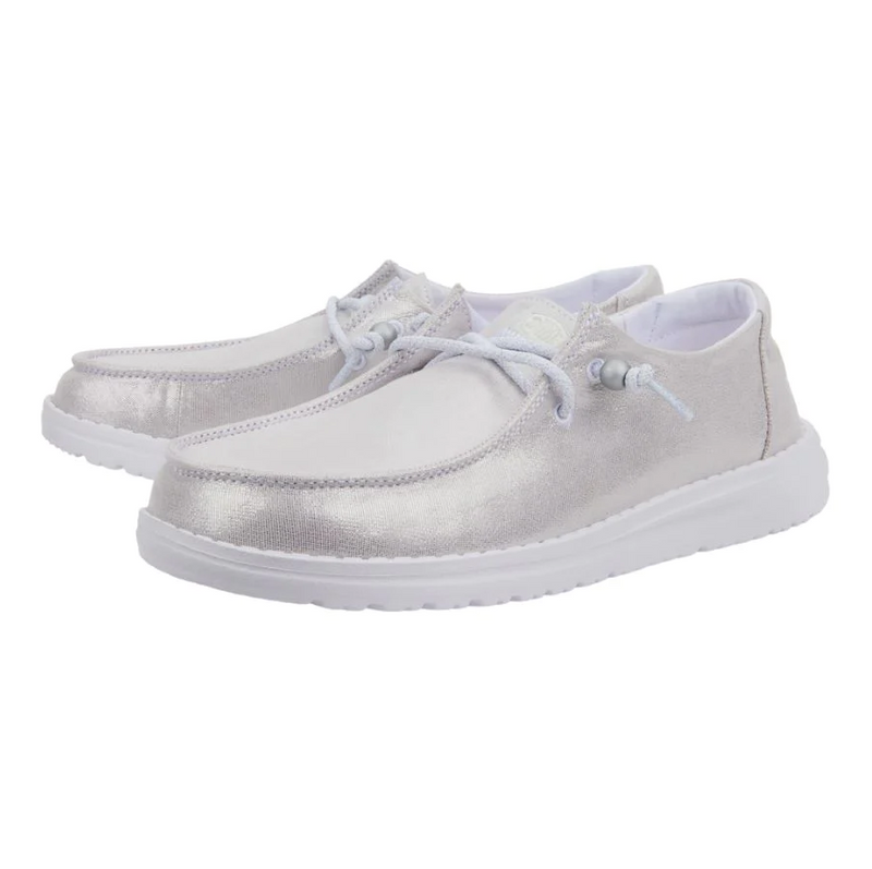 Hey Dude Wendy Stretch Sparkling White Hey Dude Womens Wendy