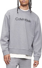 Calvin Klein Mens Relaxed Fit Logo Terry Crewneck Sweatshirt