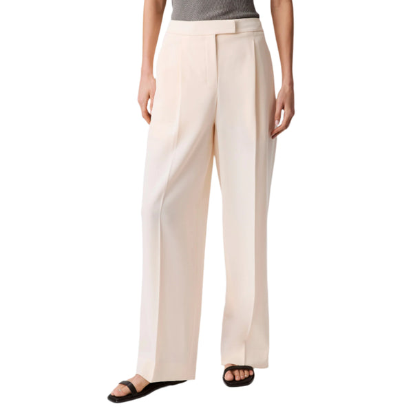 Calvin Klein Womens Soft Crepe Pleated Straight-Leg Pants