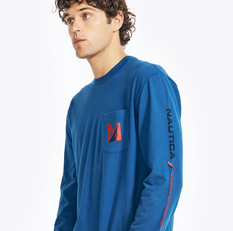 Nautica Mens Graphic Long Sleeve T-Shirt