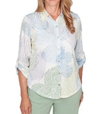 Ruby Rd. Womens Pastel Floral Print Button Down Shirt