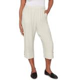 Alfred Dunner Womens Relaxed Elastic Waist Front Pocket Capri Pants